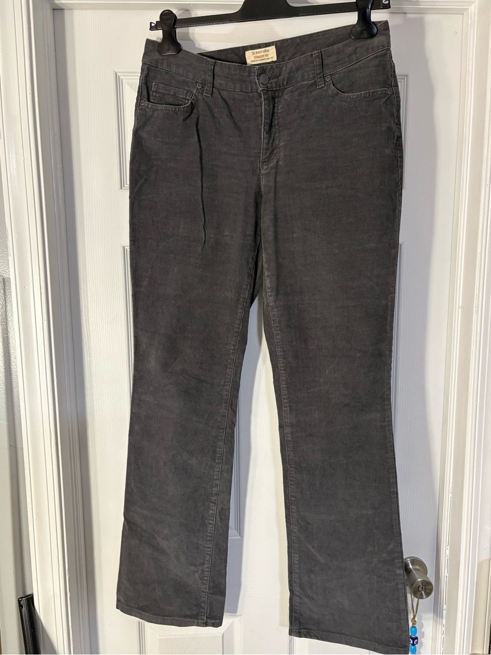 St. John's Bay Women's Gray Wide Leg Corduroy Jeans